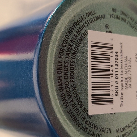 NWT Blue Green Ombre 24oz SS Tumbler 2021 Starbucks Holiday Collection - Picture 2 of 4